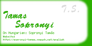 tamas sopronyi business card